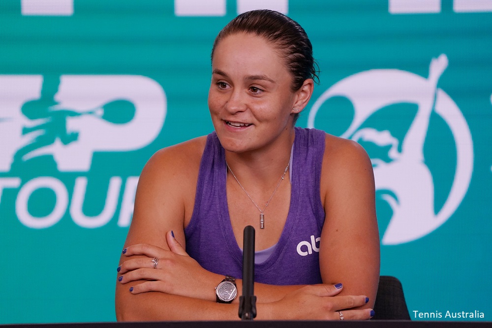 Ash Barty at a zoom press conference