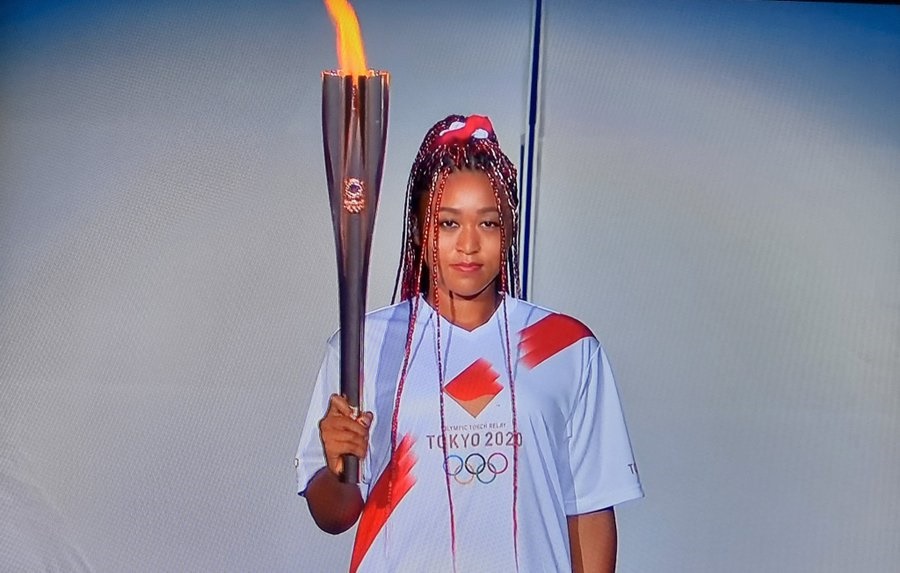 Osaka with the Olympic torch