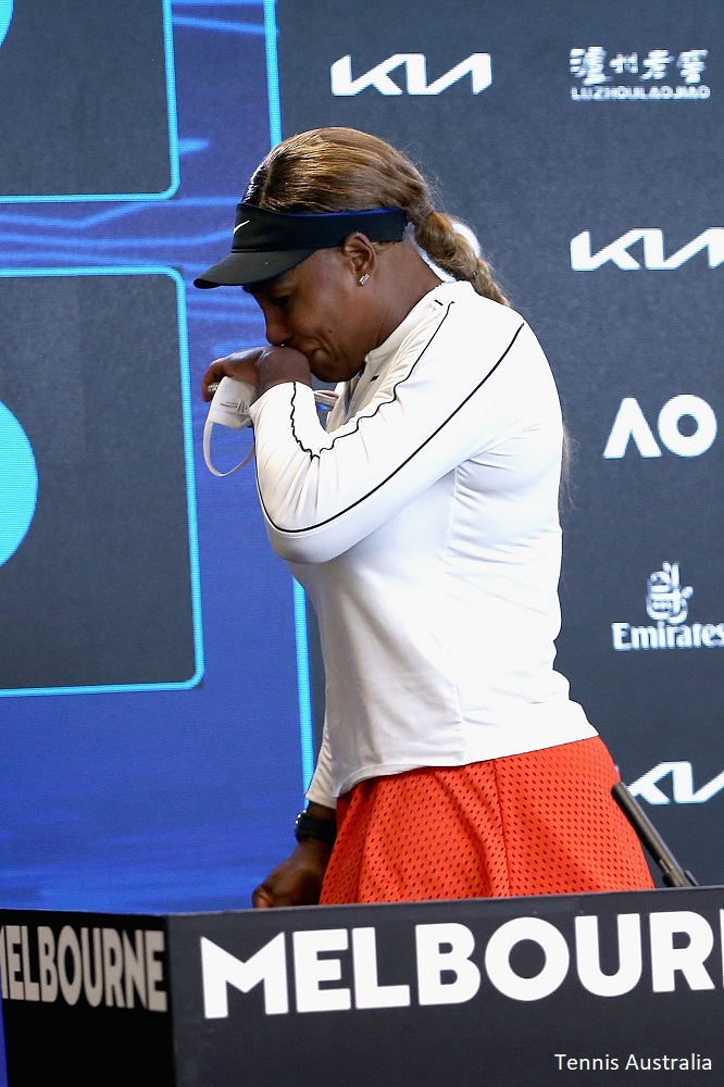 Serena Williams in tears after her Australian Open loss