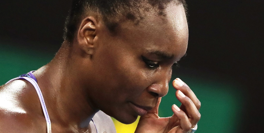 Venus Williams, pendant sa défaite face à Serena en finale de l'Open d'Australie 2017