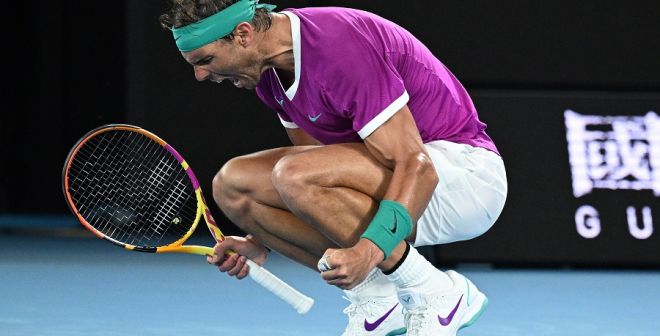 Rafa Nadal celebrating