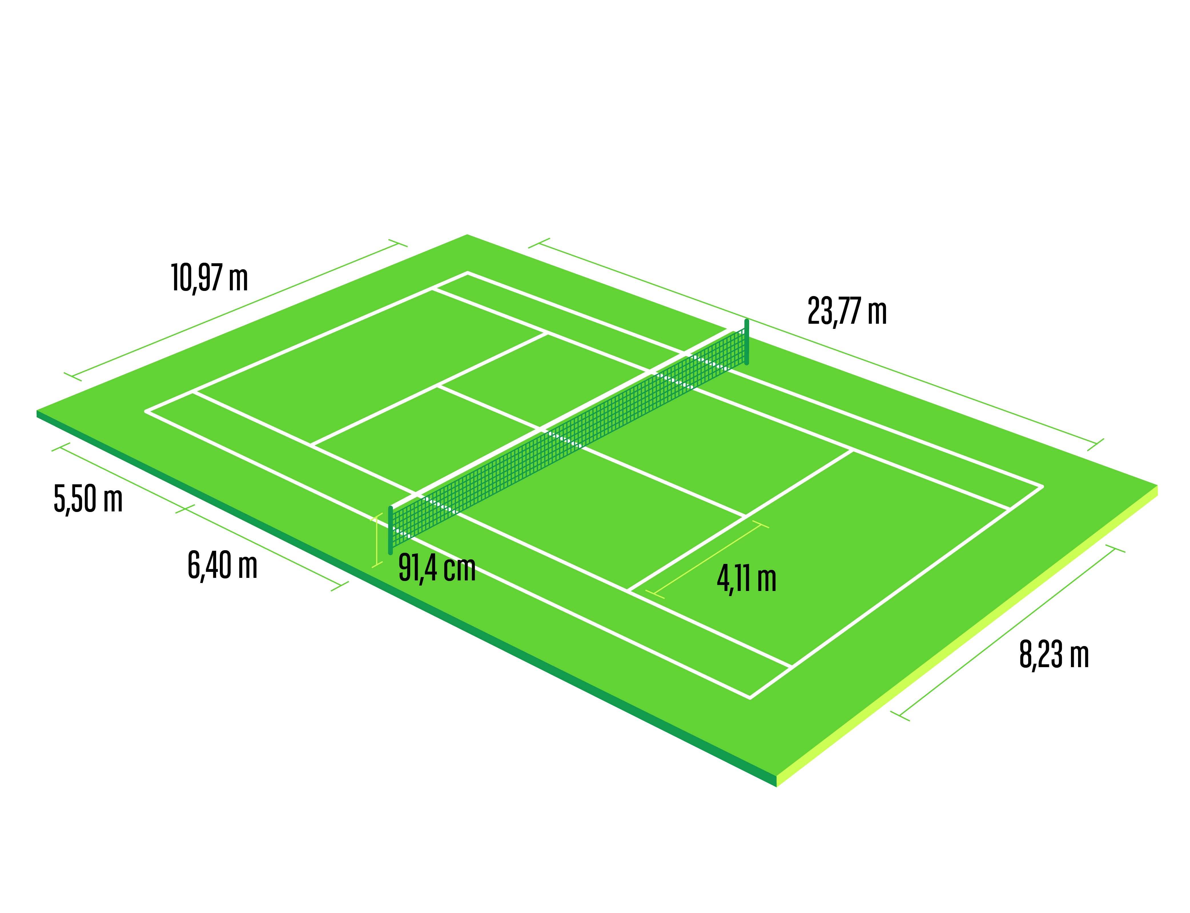 Parolier Nuit Désillusion mini tennis court dimensions in meters